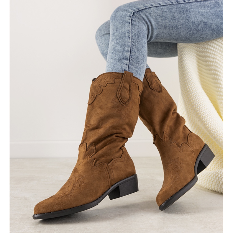 Camel LuckyShoes cowboystövlar brun 1