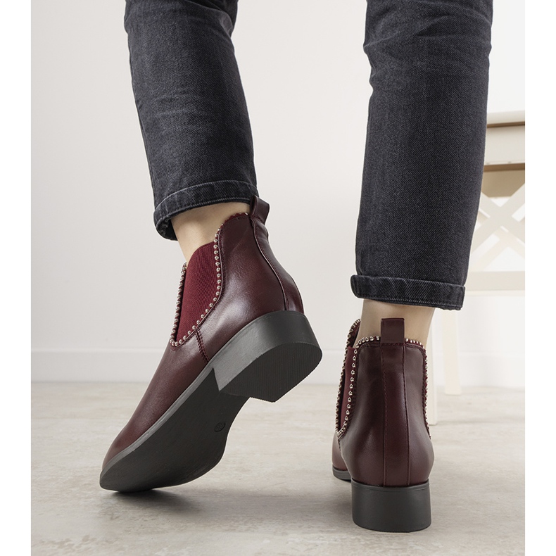 Klassiska röda fotstövlar med elastiskt band och Merino dubbar 1