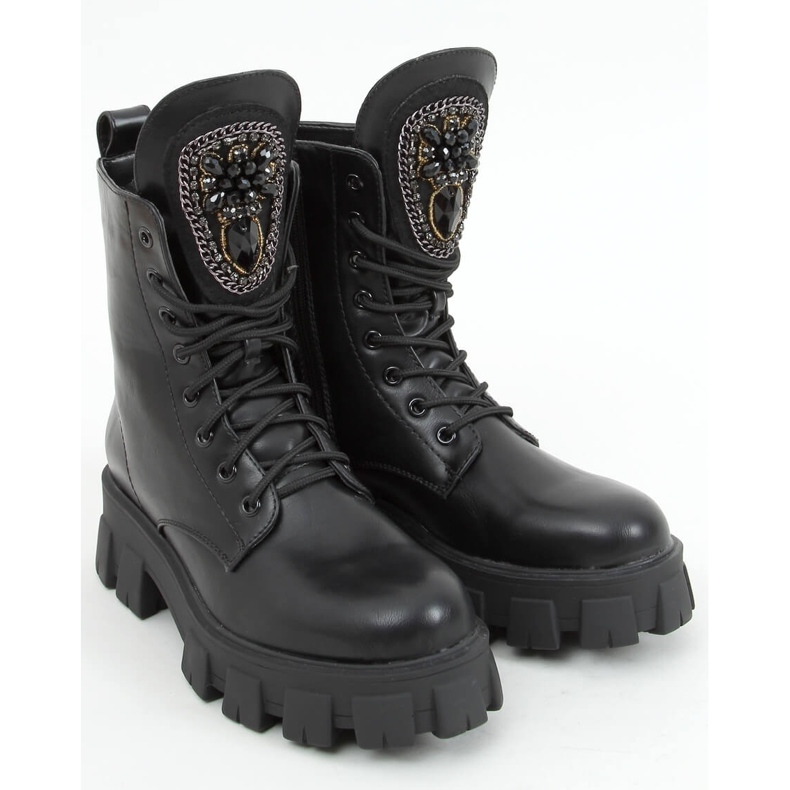 Svart 8351 Black high-sole arbetare 1
