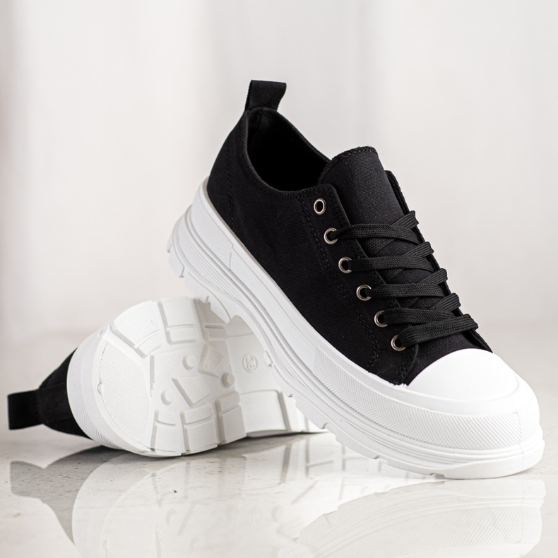 SHELOVET Textil mode sneakers svart 1