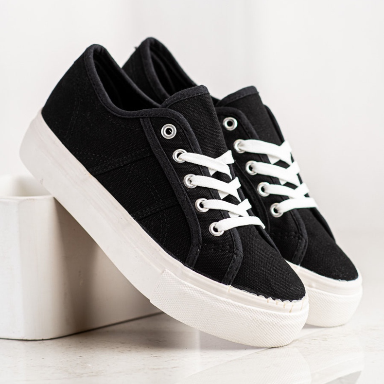 Bella Star Svarta sneakers på plattformen 1
