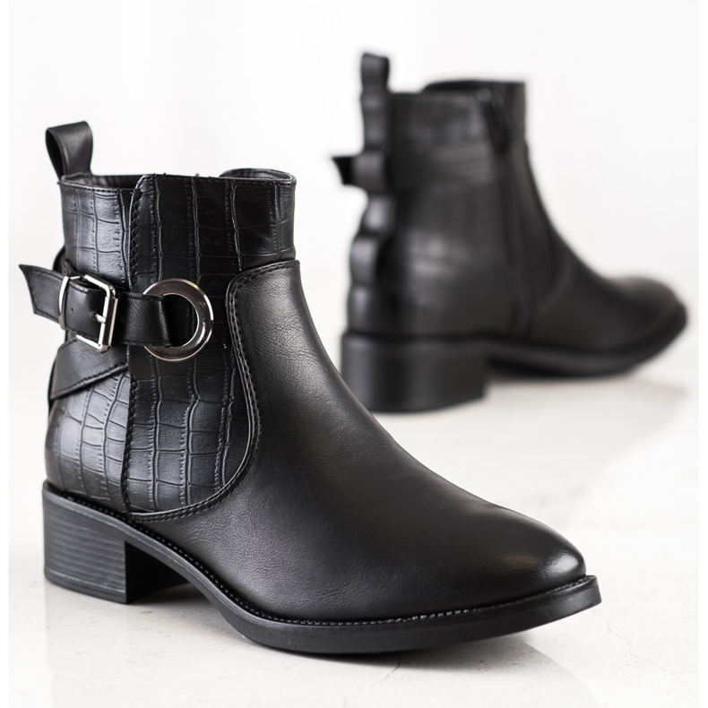 Super Mode Casual stövlar med spänne svart 1