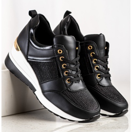 Diamantique Svarta Wedge Sneakers 2