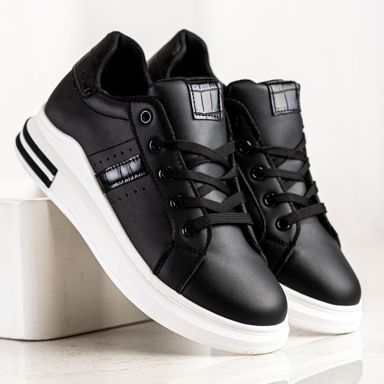 SHELOVET Casual svarta sneakers 2