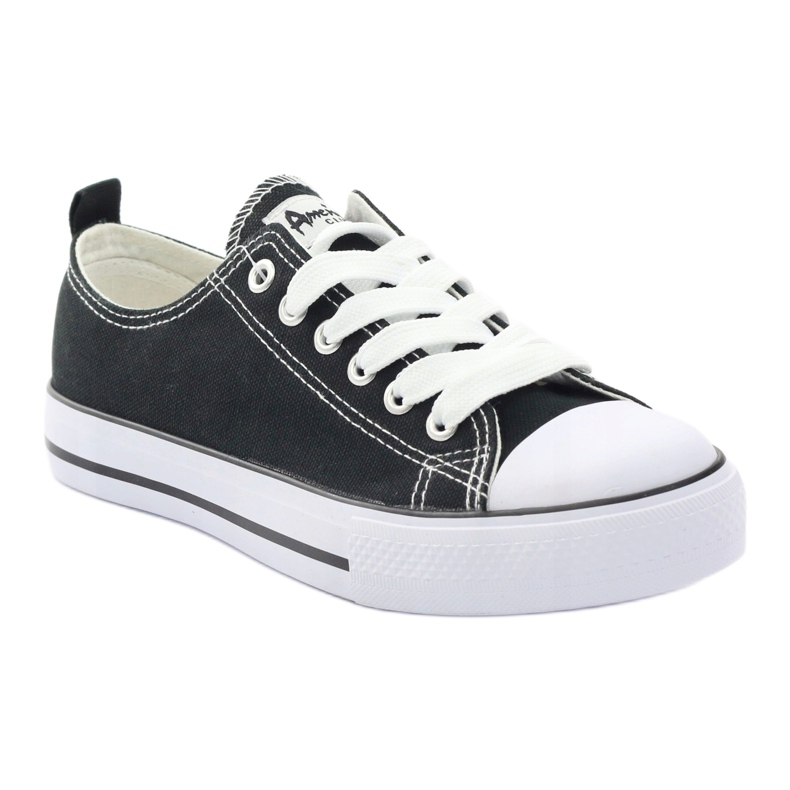 American Club Klassiska svarta sneakers amerikanska DSLN-01 skor 1