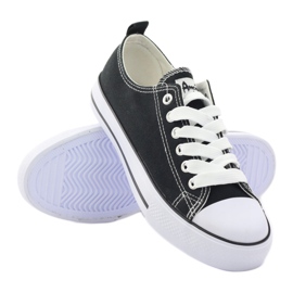 American Club Klassiska svarta sneakers amerikanska DSLN-01 skor 3