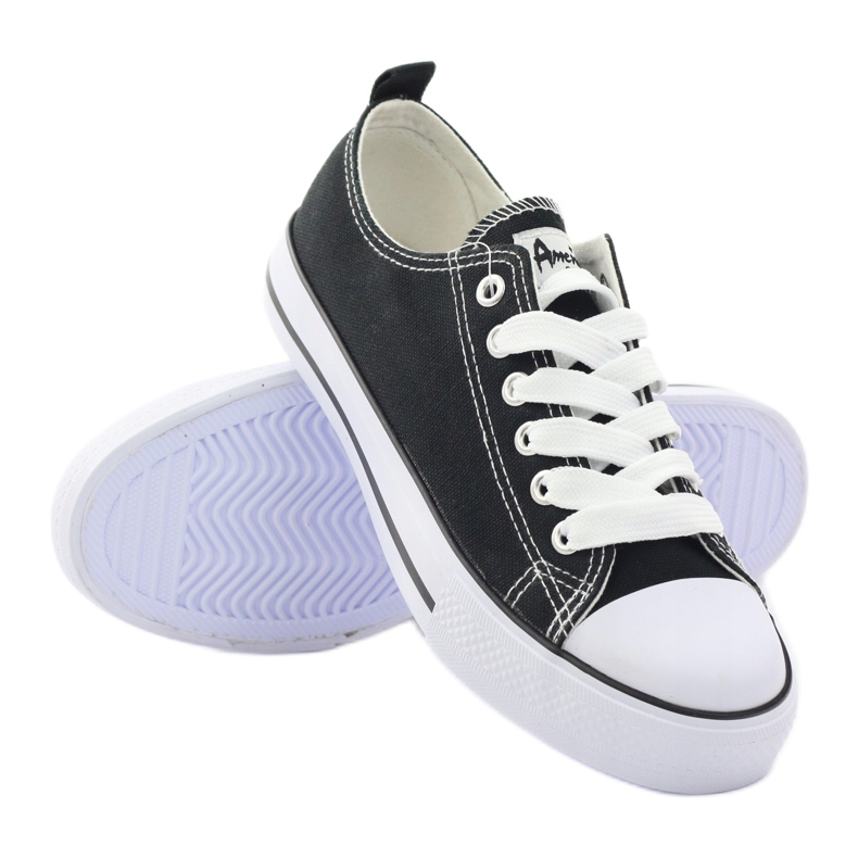 American Club Klassiska svarta sneakers amerikanska DSLN-01 skor 3