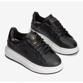 Svarta sneakers med snygga Montanez -mönster 1