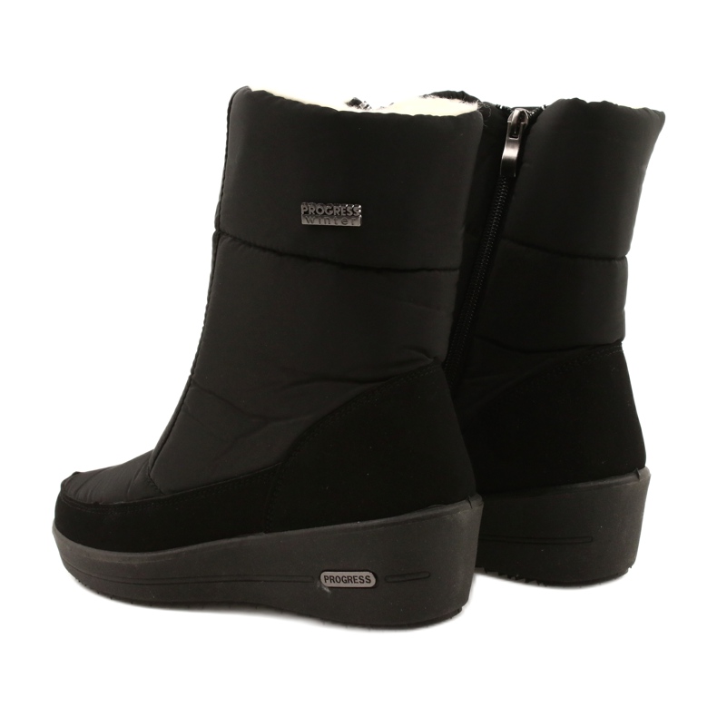 Progress Kvinnors lätta snöstövlar på pälsframstegen progj-22-126 svart 3
