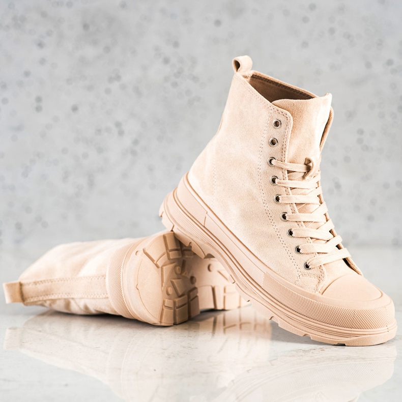 Seastar Sneakers i hög mocka beige 1