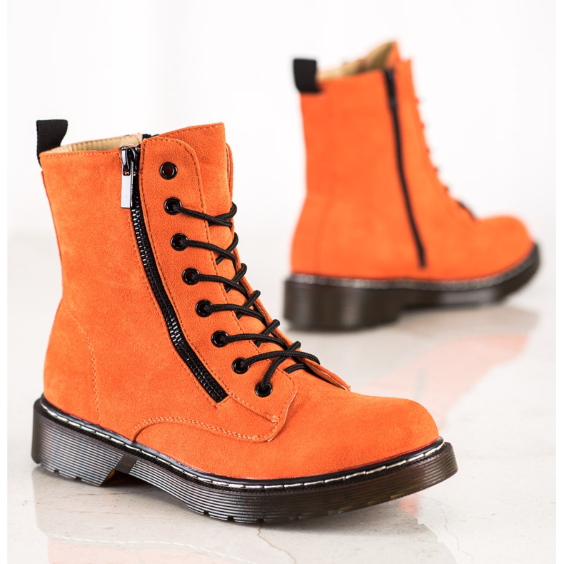 SHELOVET Orange fällare med dekorativ dragkedja 1