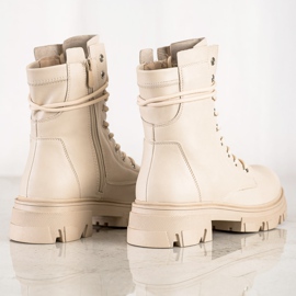 Bestelle Snörarbetare med ekoläder beige 1