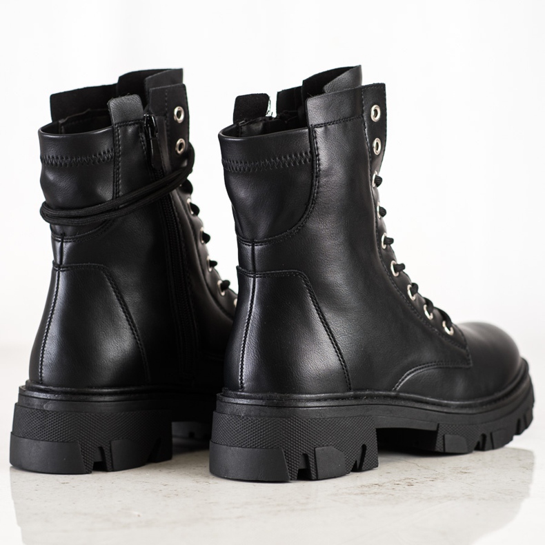 Bestelle Snörarbetare med ekoläder svart 1