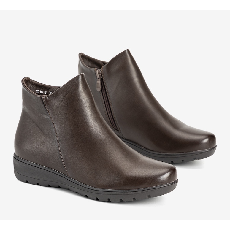 Garrido bruna släta platta stövlar 1