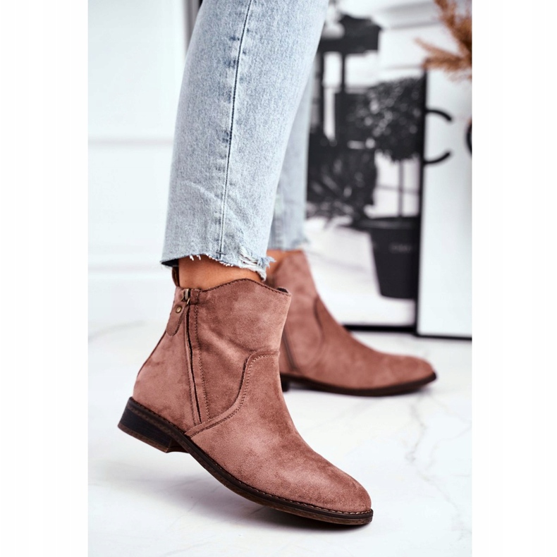 Evento Jodhpur stövlar, mocka Beige blixtlås brun 4