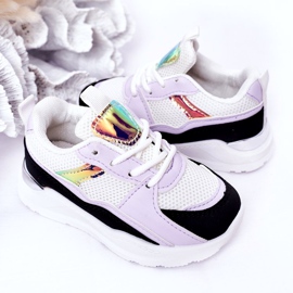 Barnsportskor Sneakers Svart-Violett Speltid vit 4
