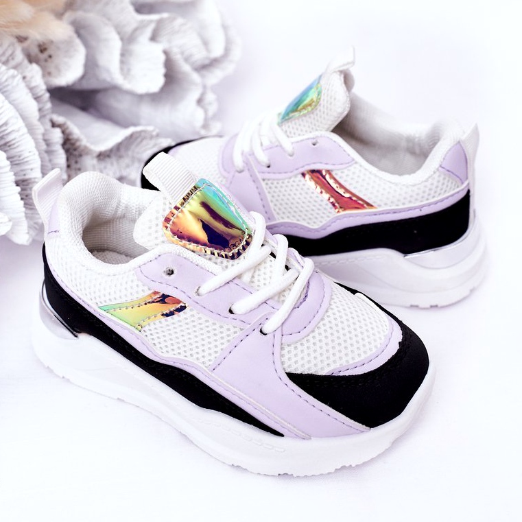 Barnsportskor Sneakers Svart-Violett Speltid vit 4