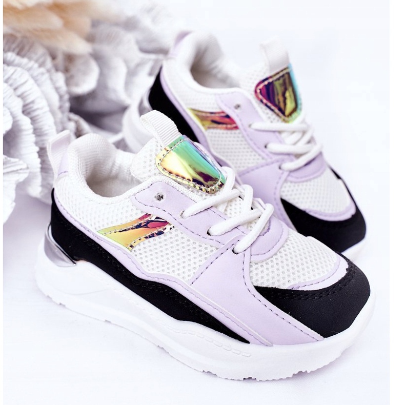 Barnsportskor Sneakers Svart-Violett Speltid vit purpur 3