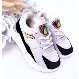 Barnsportskor Sneakers Svart-Violett Speltid vit purpur 1