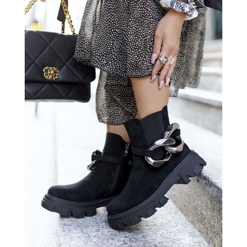 S.Barski Kvinnors svarta varma stövlar Jodhpur stövlar Visione 1