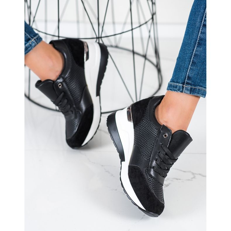 SHELOVET Light Wedge Sneakers svart 1