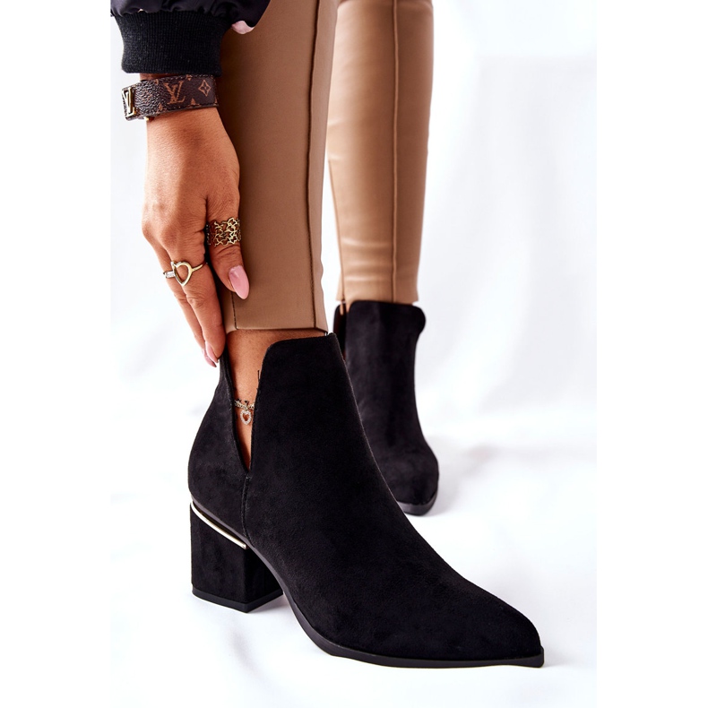 PS1 Mocka stövlar för kvinnor med utskärningar Svart Noel 1