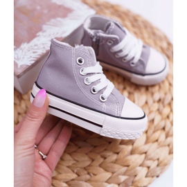 FRROCK Klassiska barnskor hög med dragkedja grå filemon 2