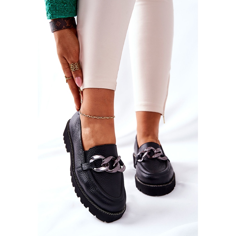 Nicole Dam Loafers Läder Svart Sthonto 1