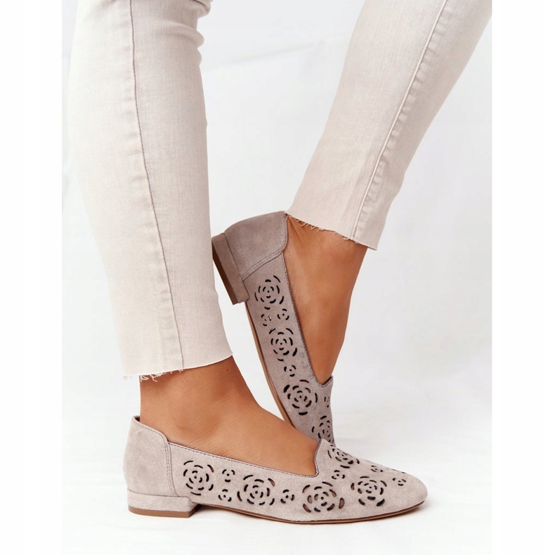 Openwork Loafers Sergio Leone BL627 Cappuccino grå 2