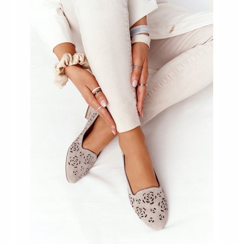 Openwork Loafers Sergio Leone BL627 Cappuccino grå 3