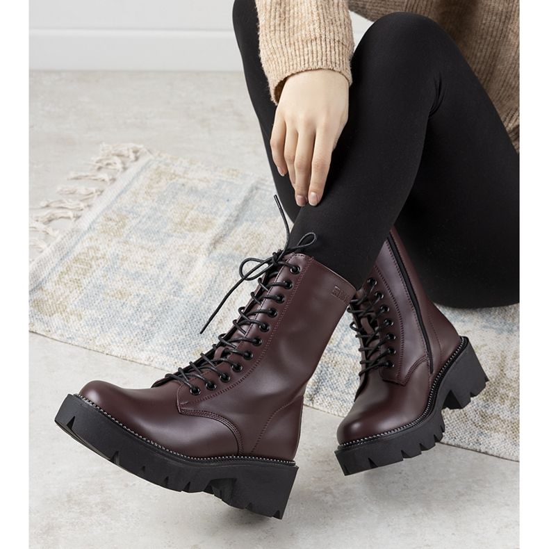 Maroon höga Big Star -stövlar för kvinnor Ochoa rödvin 1