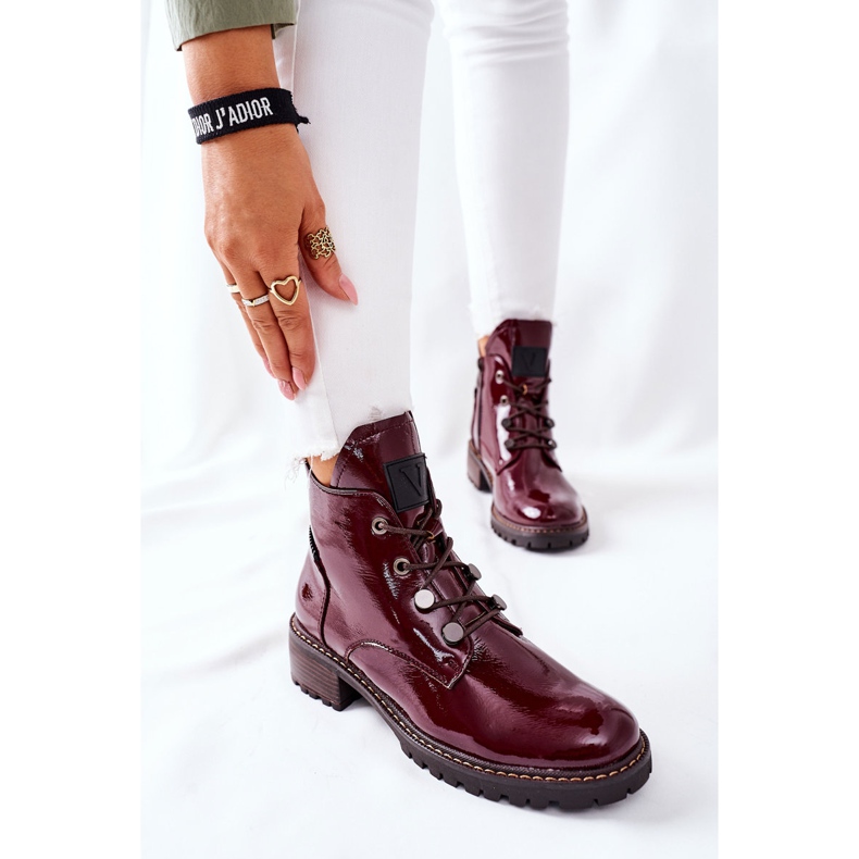 Vinceza Lackerade Maroon Cloghan Warm Boots rödvin 1