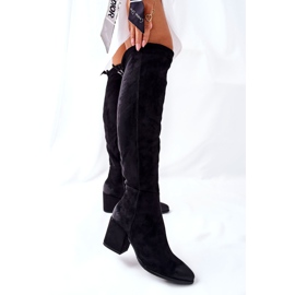 Vinceza Dam Stövlar På Klack Mocka Svart Corrig 1