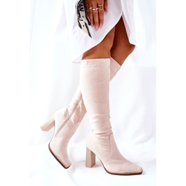 PS1 Varma stövlar för kvinnor Guldtå Beige Puentos 1