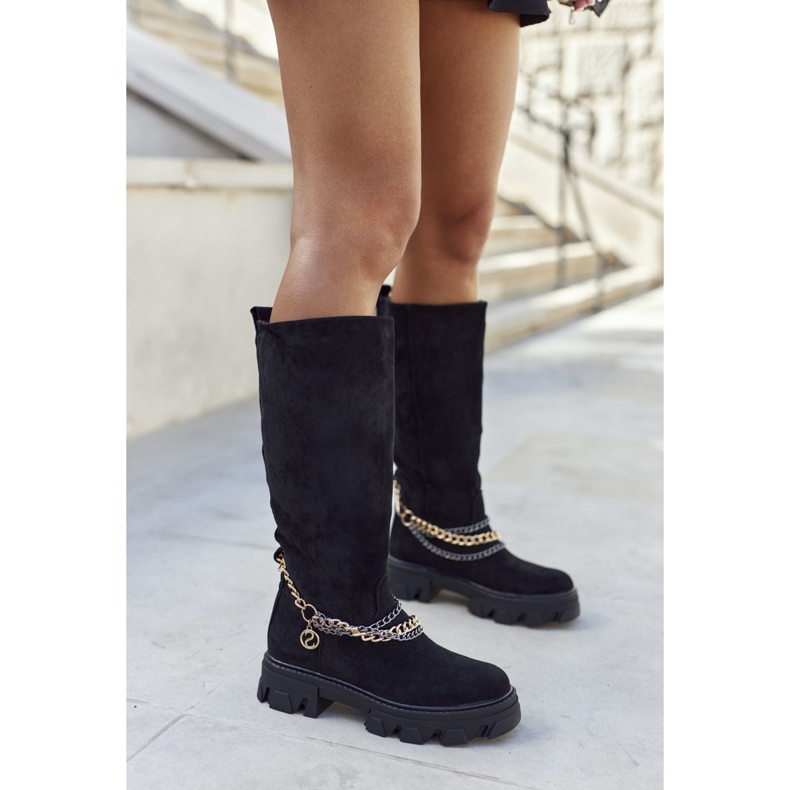 PS1 Kvinnors höga stövlar Black Lagoon svart 2