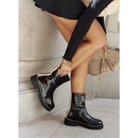 S.Barski Kvinnors varma svartlackerade stövlar Merellien 2