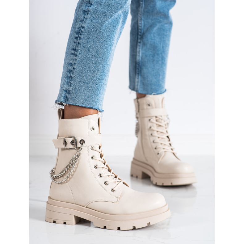 Bestelle Trendiga arbetare med kedja beige 2