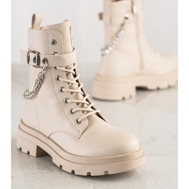 Bestelle Trendiga arbetare med kedja beige 1