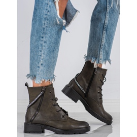 Stövlar med dekorativt Vinceza-bälte grön 1