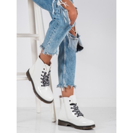 Stövlar med dekorativ VINCEZA -bindning vit 2