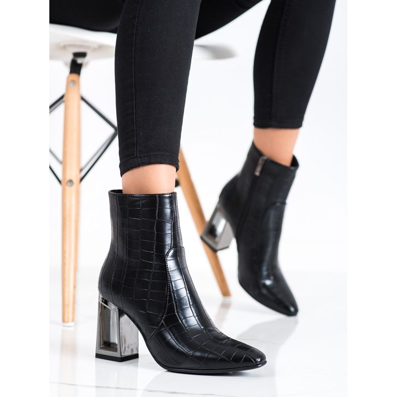 S. BARSKI Stövlar med dekorativ häl S.BARSKI svart 2