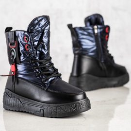 Seastar Varma snöskor på plattformen svart marinblå 1