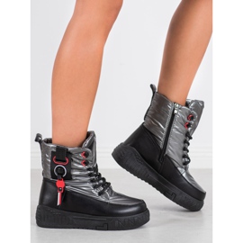 Seastar Varma snöskor på plattformen svart silver- grå 2