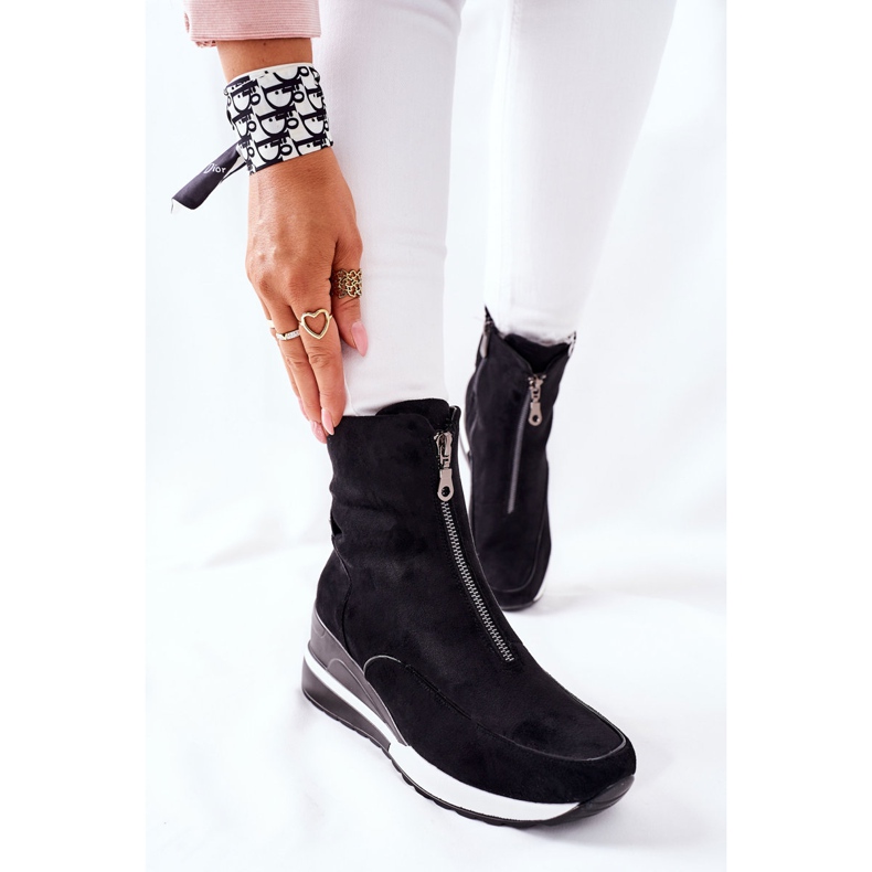 Vinceza Damskor på en kil Black Glenvar svart 2