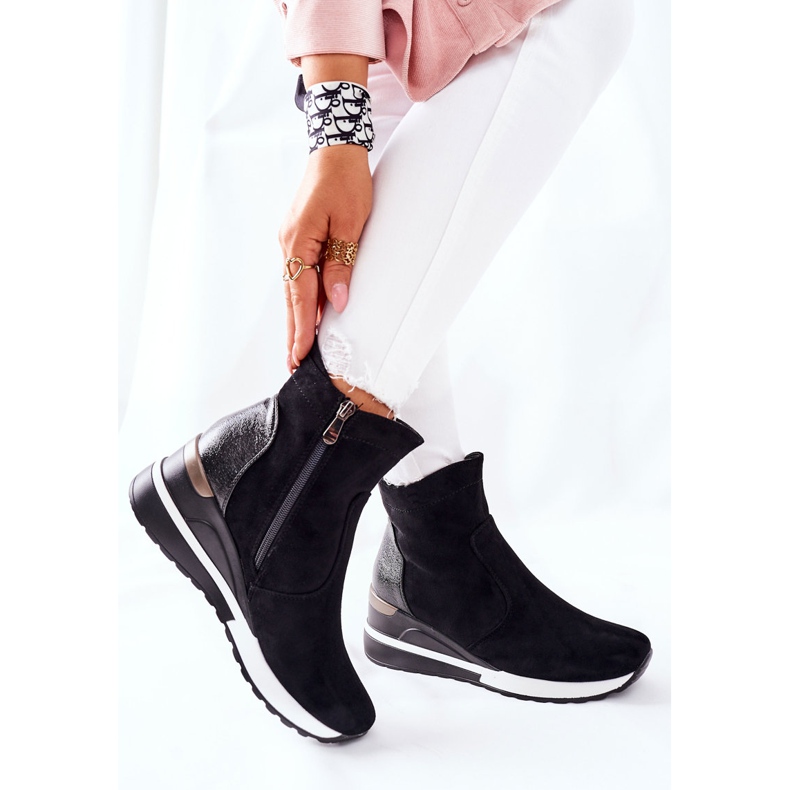 Vinceza Damskor på en kil Black Greenfort svart 2