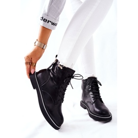 Läderstövlar för kvinnor GOE II2N4014 Svart 1