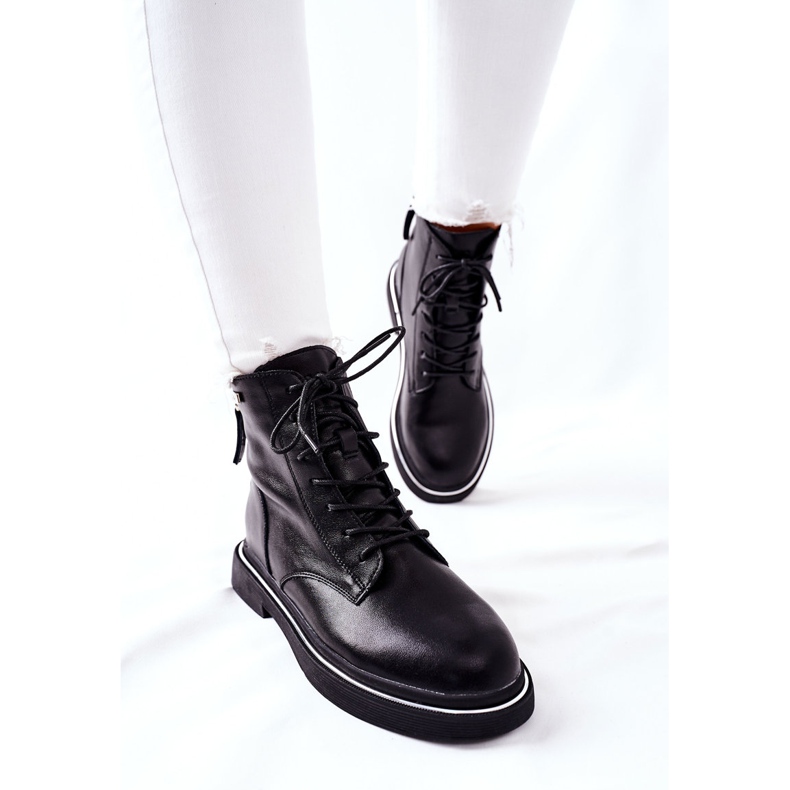 Läderstövlar för kvinnor GOE II2N4014 Svart 2