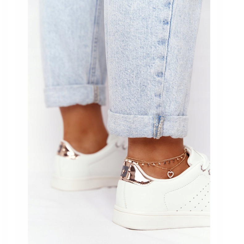 Damskor i läder Big Star DD274583 Vit-koppar 3