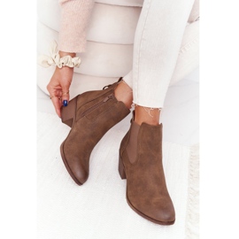 PJ1 Varma stövlar för kvinnor Jodhpur Heel 20Y8014-6 brun 1