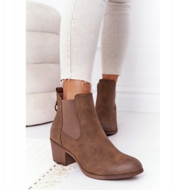 PJ1 Varma stövlar för kvinnor Jodhpur Heel 20Y8014-6 brun 2